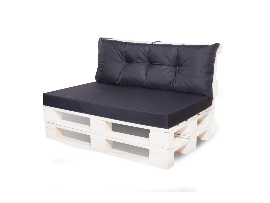 Cojín para palets, Asiento 120x50 y Respaldo 120x50cm color negro- Cojín sofá para palets jardín, Cojín para palets europa