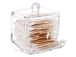 1 Unidad Soporte Acrílico Para Hisopos De Algodón, Caja Para Hisopos De Algodón, Soporte Transparente Para Discos De Hisopos De Algodón