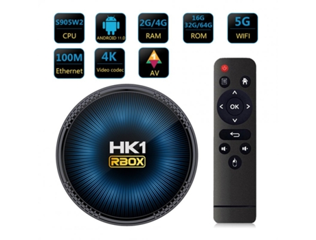 Box Smart Tv Hk1rbox W2 Android 11 de doble banda Wifi Bluetooth Set Enchufe de EE UU.