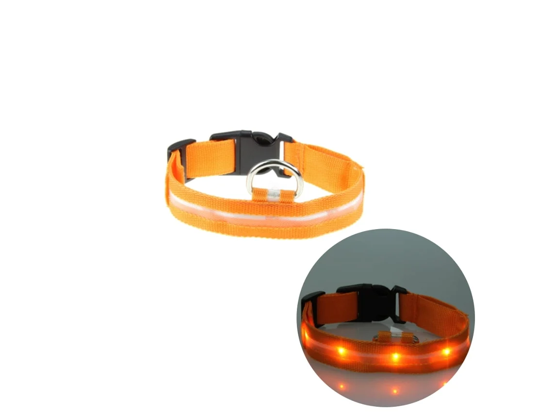 Collar De Seguridad Led Para Perros (luz Naranja)