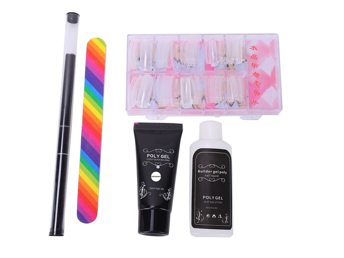 Kit De Extensión De Uñas Con Gel De Secado Rápido, Pluma Uv Y Plantilla Transparente Para Una Construcción Rápida.
