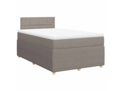 Maison Exclusive - Cama Box Spring Con Colchón Tela Gris Taupe 120x200 Cm