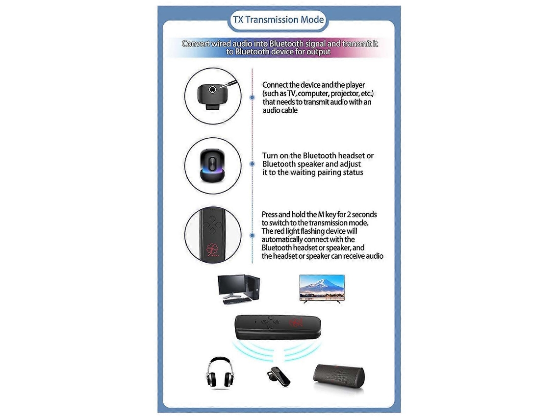 5.2 Transmisor y receptor Bluetooth dos en uno Rosewell