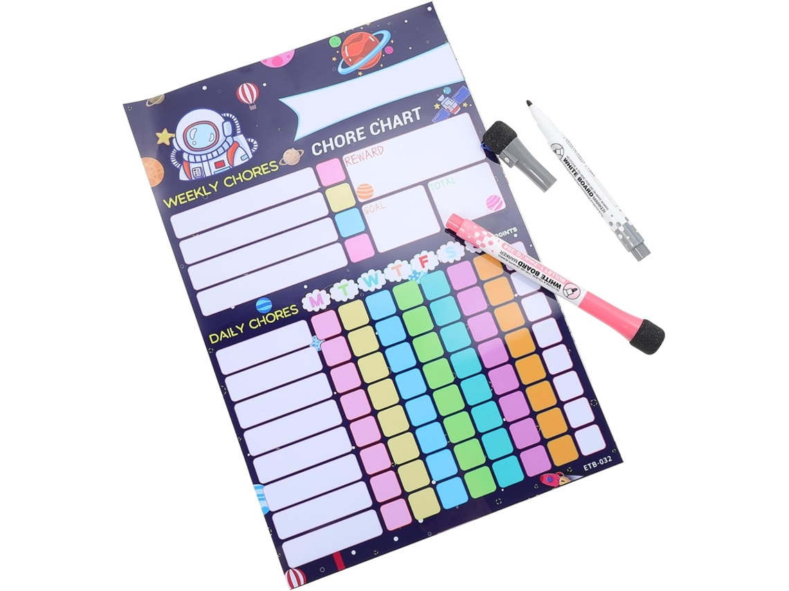 1 Juego De Tabla De Recompensas Reutilizable Para Niños Y Niñas, Organizador Magnético