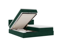 Maison Exclusive - Estructura De Cama Otomana Colchones Terciopelo Verde Oscuro