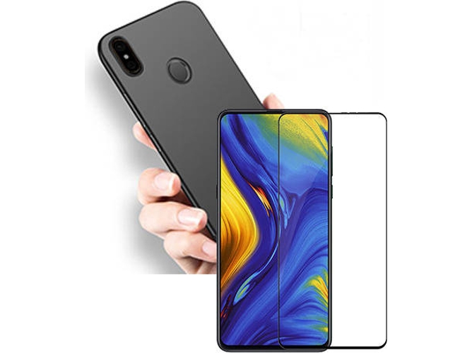 Kit Carcasa y Protector Cristal 5D Xiaomi Mi Mix 2s SlimShield Negro