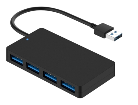 Hub USB 3.0 de 4 puertos para computadora portátil, puerto múltiple, divisor USB para PC, MacBook, unidad flash, disco duro móvil, impresora (negro...