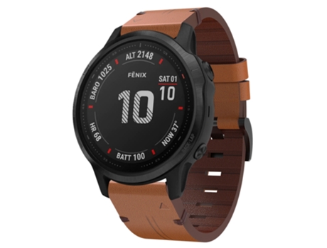 Correa Smartwatch para Garmin Fenix 6S Pro 20mm con Hebilla de Cuero y Acero (Marrón)