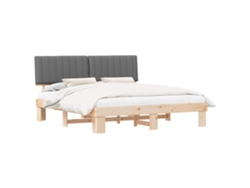 Maison Exclusive - Estructura De Cama Con Cabecera Tapizada Gris Claro