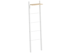 Toallero, diseño que ahorra espacio, construcción de acero resistente, blanco y roble.