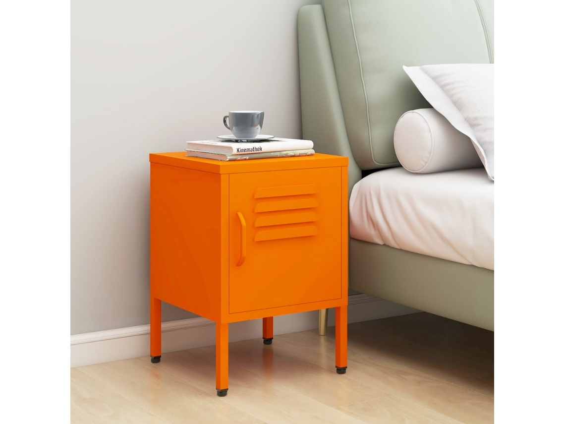 Mesa de Cabeceira LOVELY HOME Mesinha 35X35X51 Cm Aço Laranja