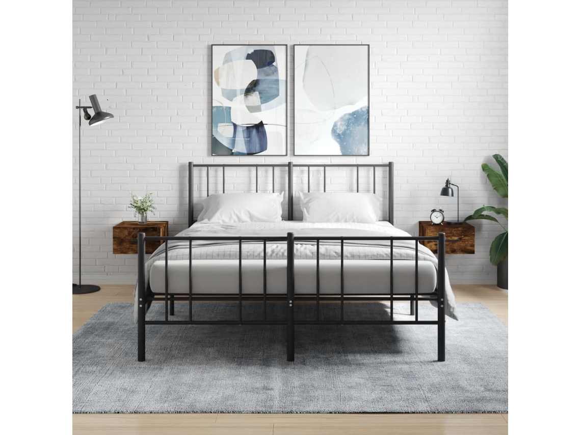 Mesitas de Noche de Pared 2 Pzs 35X35X20 Cm Roble Ahumado