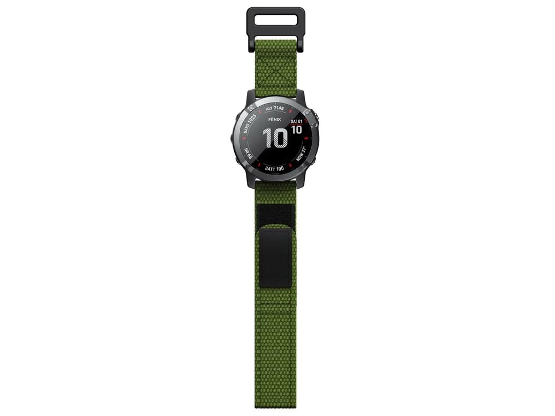 Correa Reloj Compatible Con Garmin Fenix 7/6/5 22 Mm Nylon Verde 5