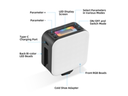 Mini luz LED RGB portátil, luz LED RGB compacta para cámara, vlogging y selfies.