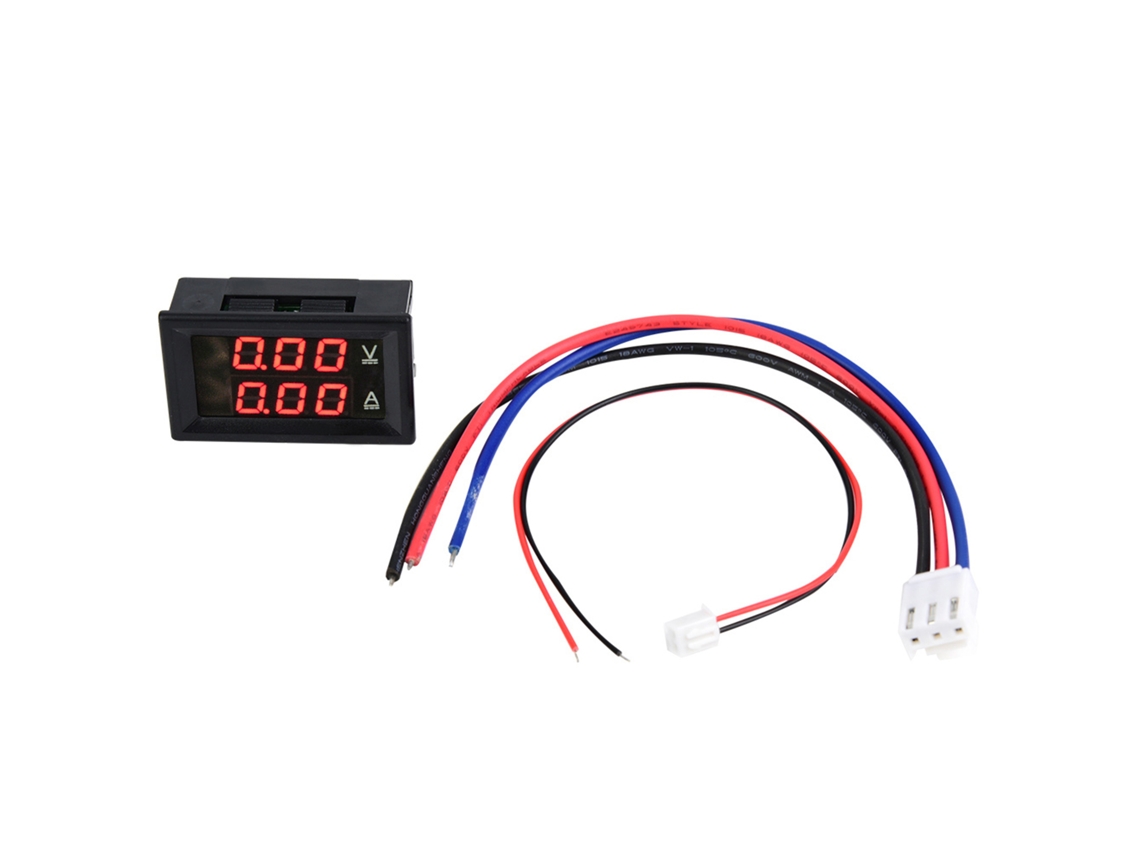 Voltímetro Y Amperímetro Digital De Cc De 0-100 V Y 10 A Con Panel Led Rojo, 2 En 1