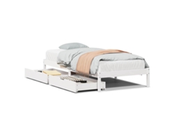 Maison Exclusive - Estructura De Cama Sin Colchón Madera De Pino Blanca 90x200 Cm
