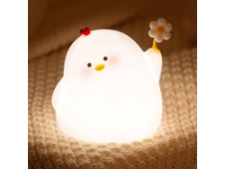 Luz de noche para niños, lámpara de silicona con forma de animal, lámpara de mesa recargable, lámpara de noche (blanca)