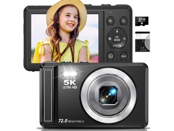 Cámara Digital 5k - Cámaras Digitales Uhd De 72 Mp Para Fotografía - Cámara Compacta Con Enfoque Automático (negra)