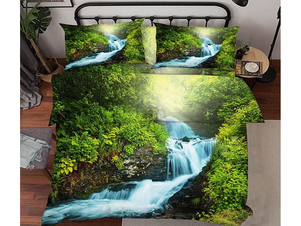 Funda de Edredón AJ WALLPAPER 3D paisaje del río 19 (175 x 200cm)