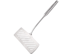 Espátula ranurada apta para lavavajillas, resistente espátula de acero inoxidable con borde flexible para cocinas y restaurantes, segura y resistente a la oxidación.