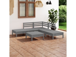 Conjunto de salón de jardín de 6 piezas DKD Home Decor en pino macizo gris