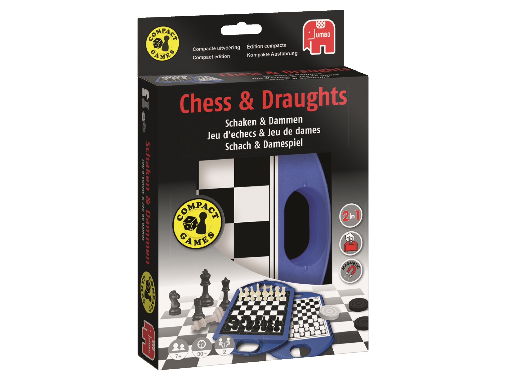 Juego de Mesa JUMBO Chess & Draughts Travel (Edad Mínima: 7)