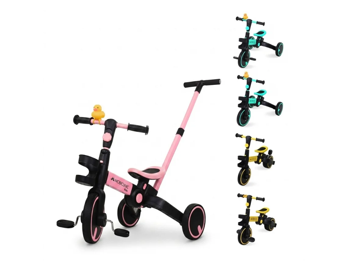 Triciclo 5 en 1 Mobiclinic Bocina de pato Evolutivo Manillar asiento ajustable Máx 25kg Ligero 1 año y medio-5 años Rosa Bicicleta de equilibrio
