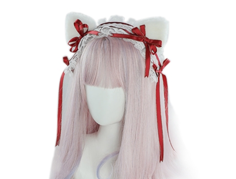 Tocado De Orejas De Gato Lolita, Accesorios De Fiesta Para El Cabello De Mucama, Diademas Bonitas, Horquilla Dulce, Claret ZMDECQNA