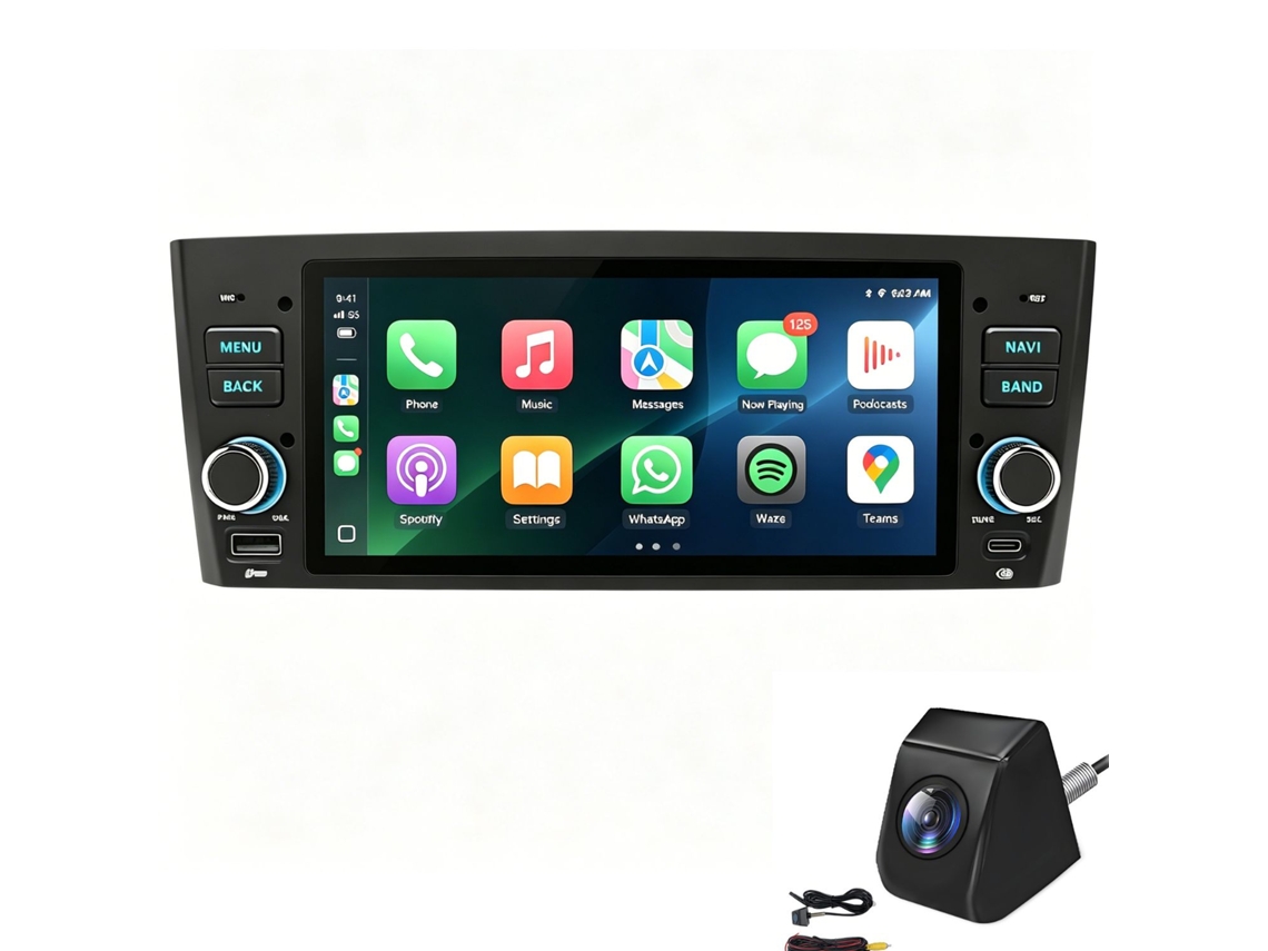 Autorradio para Fiat Grande Punto (2005-2012) - Pantalla IPS de 6,86'', Android 15, 2 GB + 64 GB, CarPlay y Android Auto inalámbricos, GPS, DSP, cámara