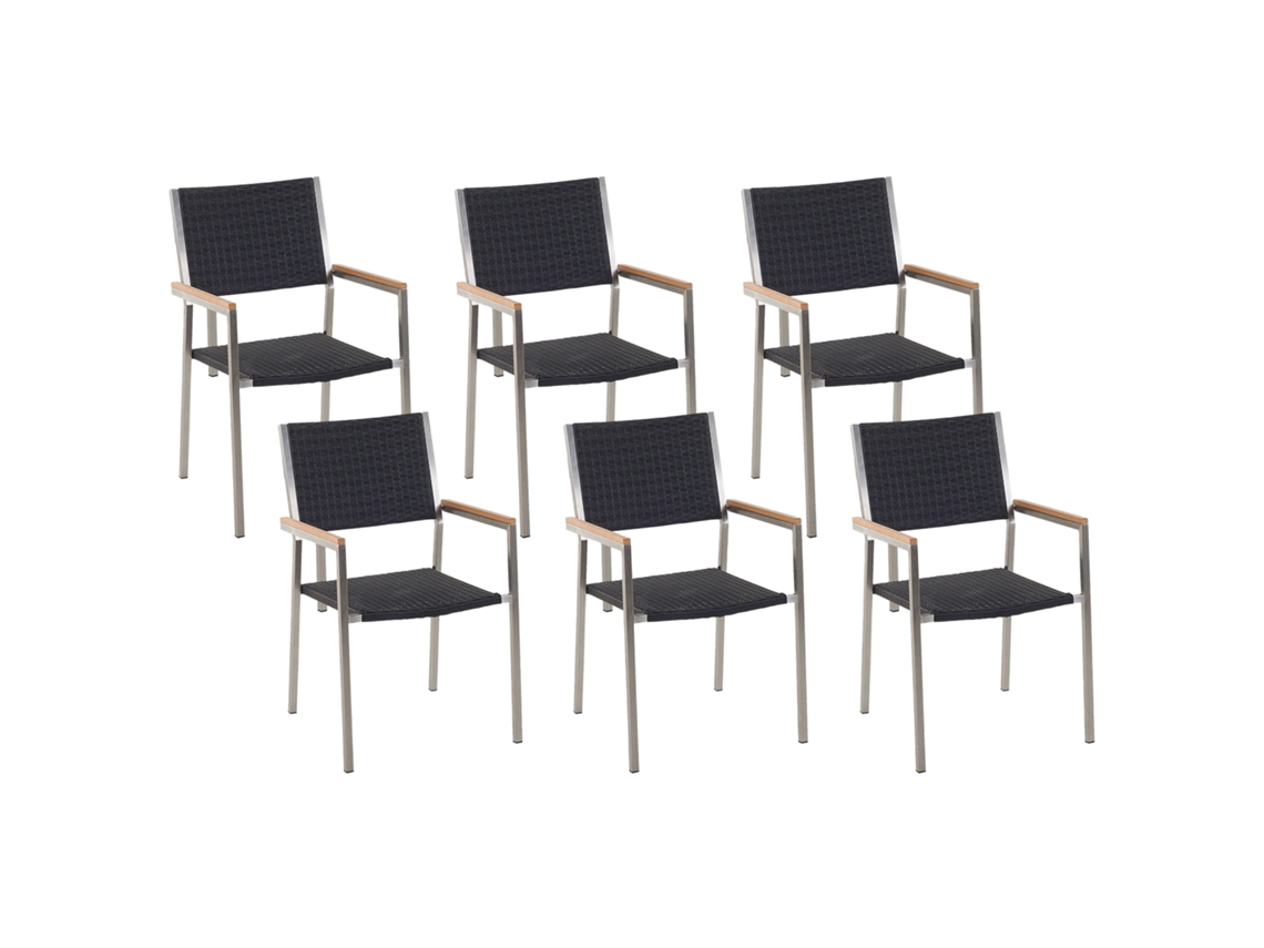 Decore O Seu Pátio Ou Jardim Em Grande Estilo Beliani Grosseto De Ratan Sintético Preto 55x58x87