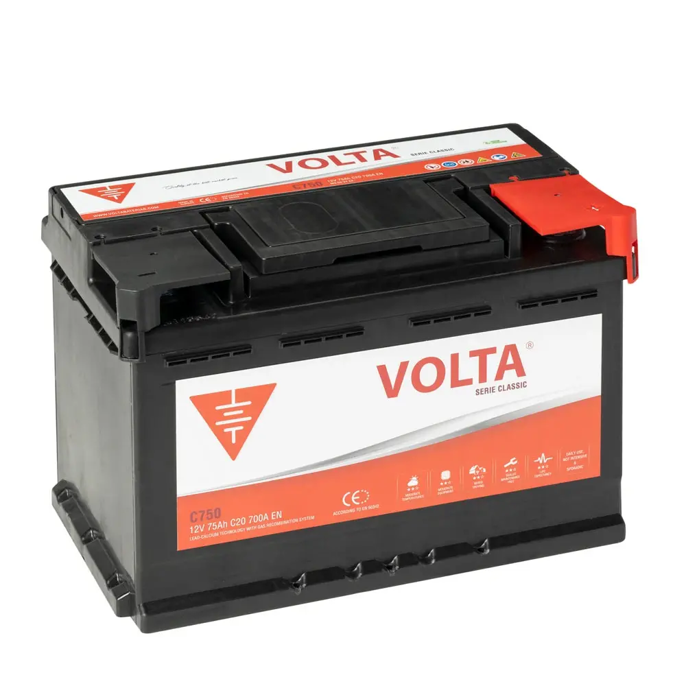 Batería de Coche VOLTA BATERIAS 75Ah 700A C750D Classic