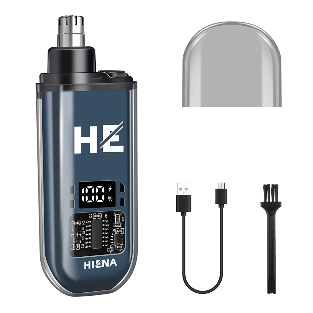 Mini Recortador Eléctrico De Vello Nasal (azul), Portátil, De Bolsillo, Para Nariz, Orejas, Cejas Y Patillas.