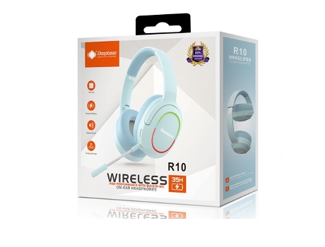 Auriculares Gaming Inalámbrico Deepbass R10 Azul Claro + Azul