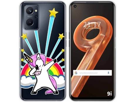 Carcasa Realme 9i TUMUNDOSMARTPHONE Dibujos Transparente Unicornio Multicolor