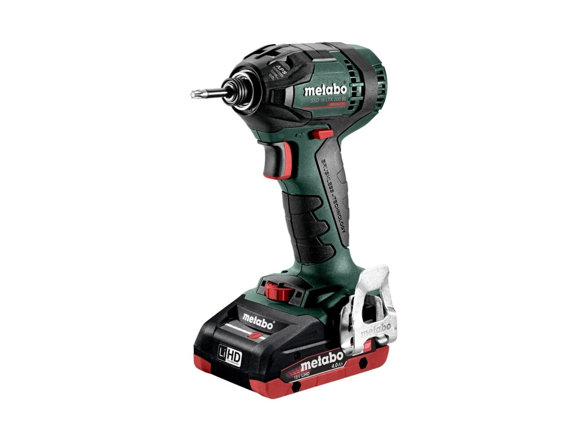 METABO SSD 18 LTX 200 BL Atornilladores de impacto de batería/18V 2x LiHD; Cargador ASC 55; METABOX 145