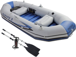 Barca inflable mariner 3 con 2 remos 297x127x46 cm intex