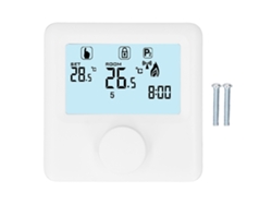 Controlador de temperatura digital con pantalla LCD, termostato programable para caldera, blanco, 30-230 VCC