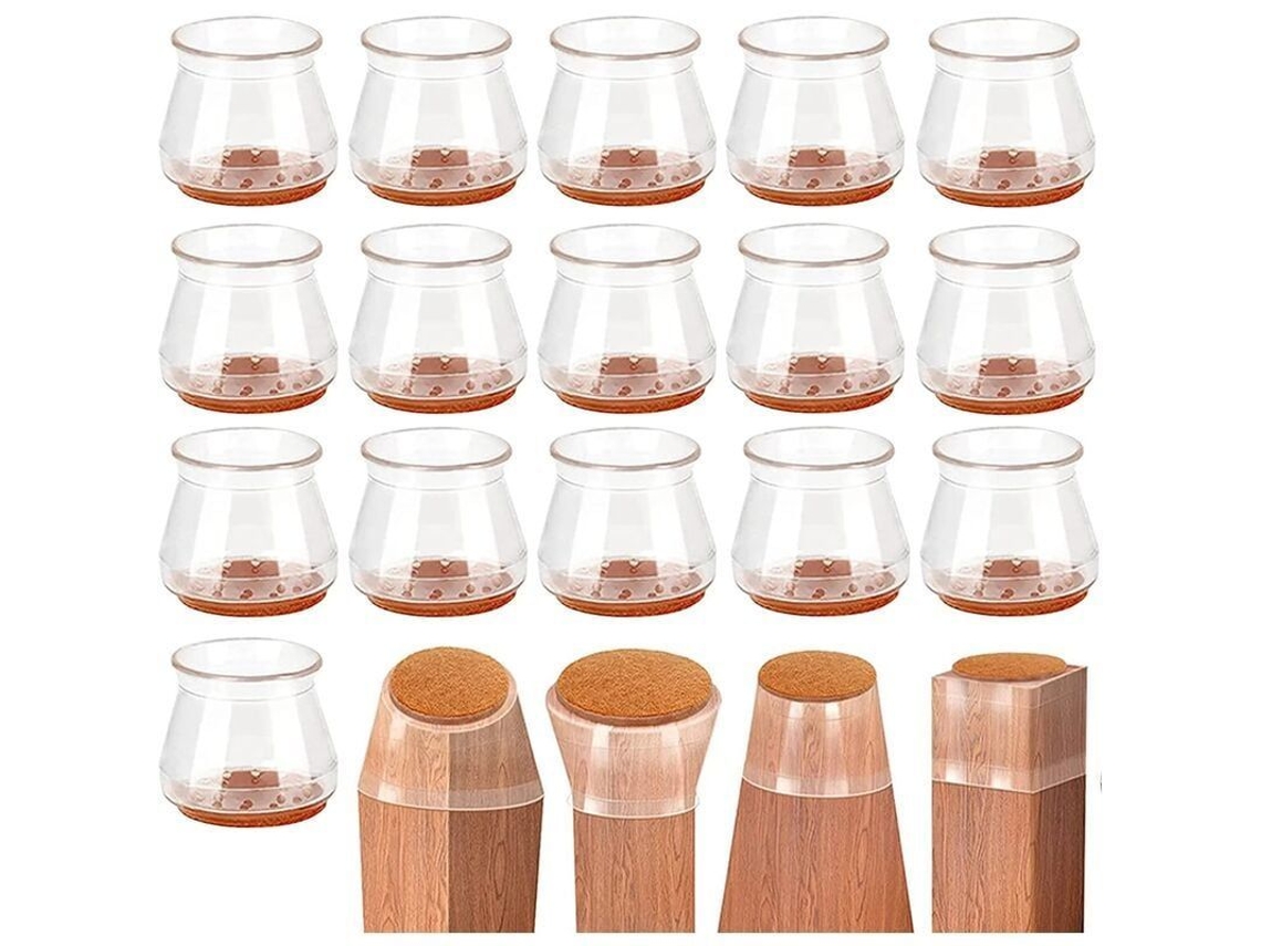 Protectores Transparentes Para Patas De Sillas, 16 Unidades - Protección Contra Arañazos Para Suelos De Madera/ladrillo (s)