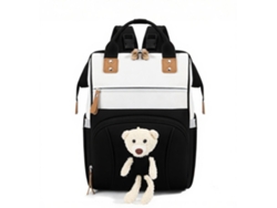 Bolsa de pañales grande con correas para cochecito, ideal para mamás y papás (negro) Eifson
