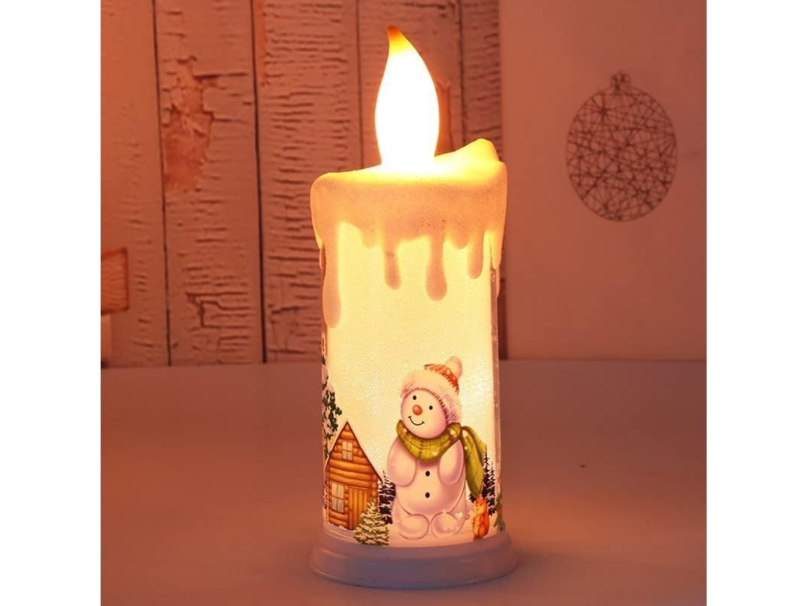 Velas Navideñas Led Sin Llama Con Santa Y Muñeco De Nieve Para Decoración De Fiestas Y Hogar