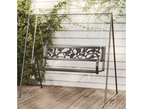 MAISON EXCLUSIVE Banco balancín de jardín 125 cm acero y plástico negro