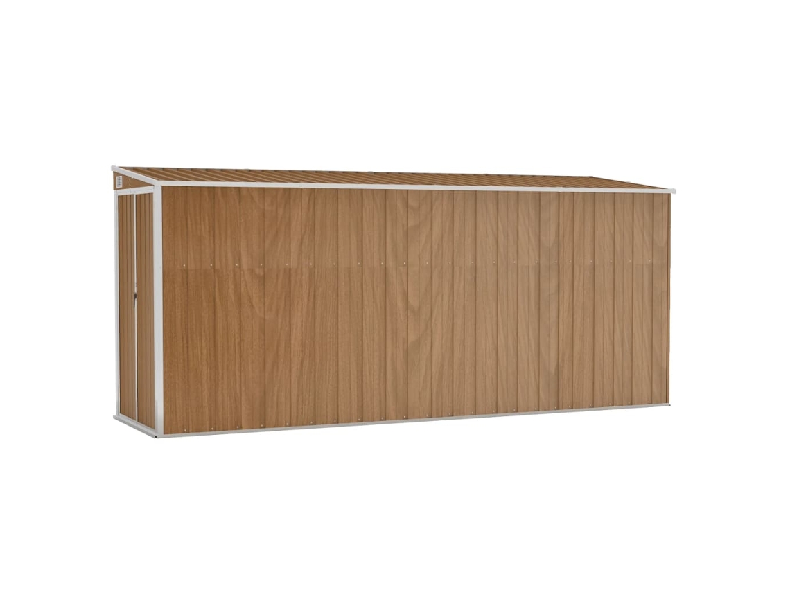 Caseta de Jardín VIDAXL Pared Acero Galvanizado Marrón 118x382x178 cm