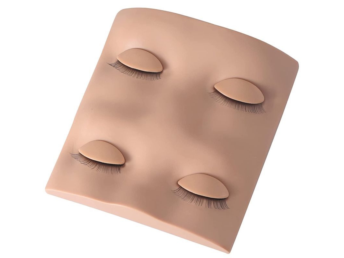 Cabeza De Maniquí De Pestañas Con Cubiertas Oculares Realistas Y Extraíbles Para Prácticas De Maquillaje.