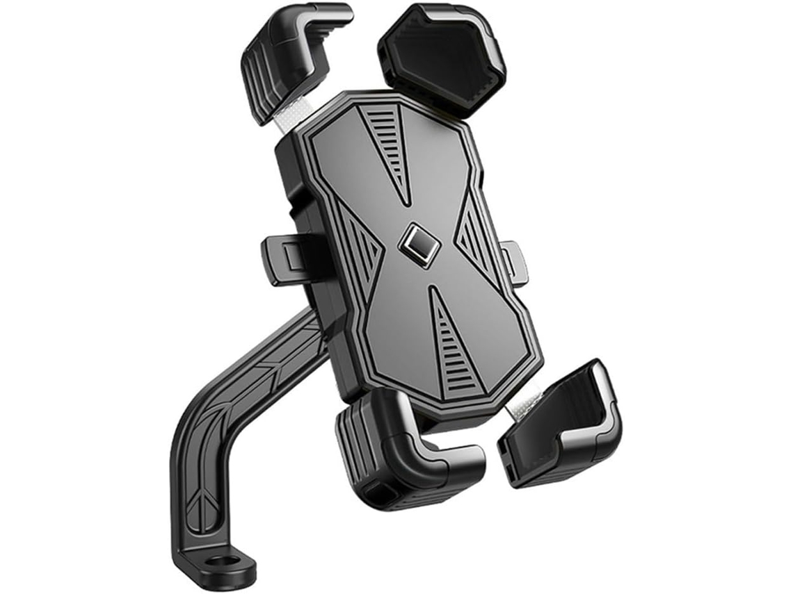 Soporte ajustable para teléfono de bicicleta para dispositivos de 4, 5, 7 y 2 pulgadas, resistente a impactos, para motocicletas (negro B) (negro)