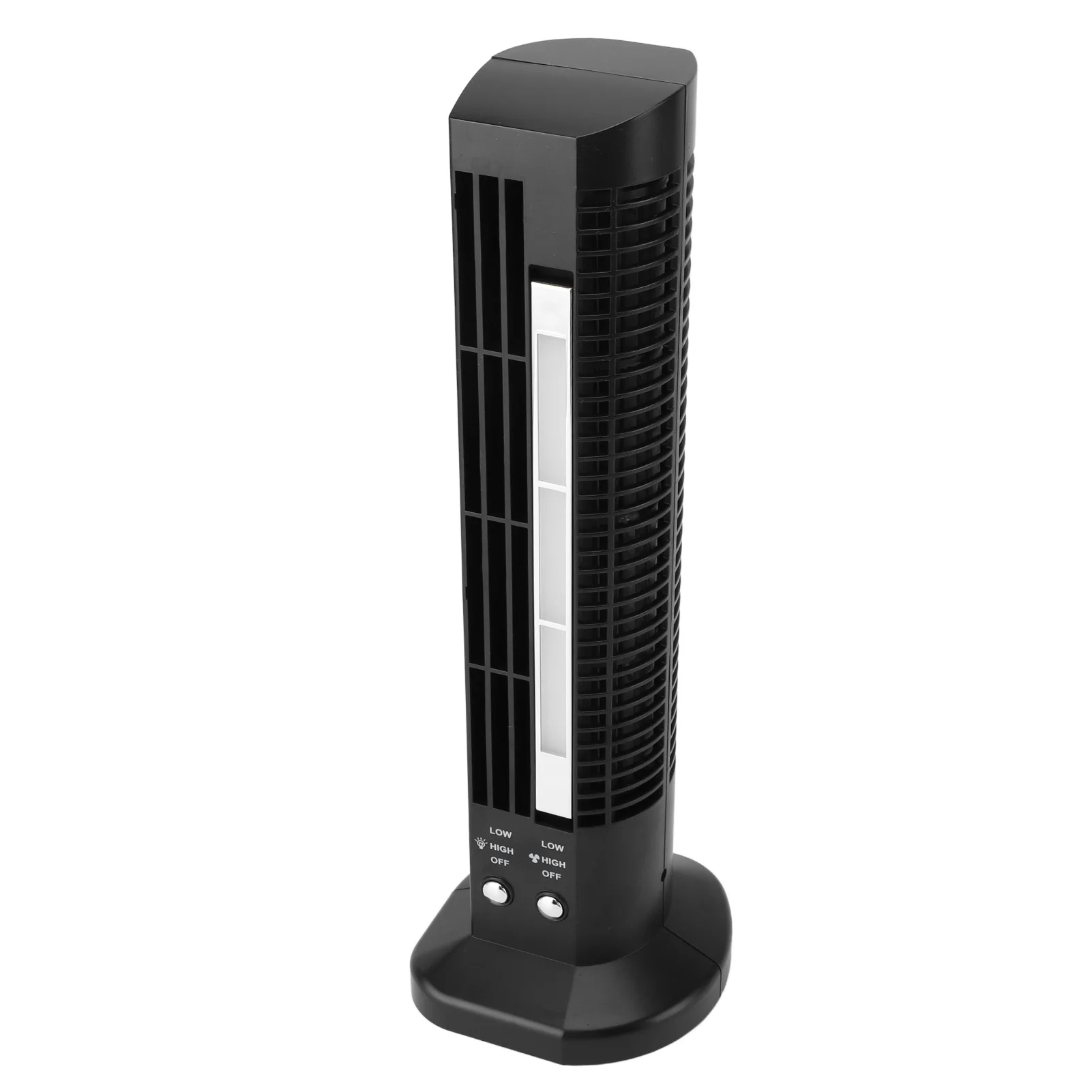Mini Ventilador De Torre De Escritorio (negro), Ventilador Portátil Sin Aspas Con Luz.