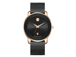 Reloj de cuarzo para hombre MDUG (correa de malla rosa y negra)