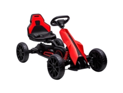 Kart de pedales infantil con asiento ajustable en 4 posiciones y ruedas de EVA rojas y negras de 100 x 58 x 58,5 cm.