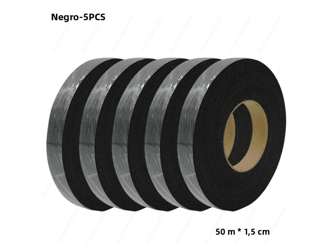 (negro 5pcs)50 Metros Rollo No Tejido De Doble Cara Fusible Interlineado Ropa Planchado Bolsa Cinta Lateral Pantalones Cortos Cortos