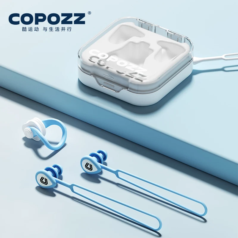 Tapones Para Los Oídos Y Pinza Nasal Para Natación De Verano (azules), Silicona Impermeable, Reducción De Ruido Para Dormir.
