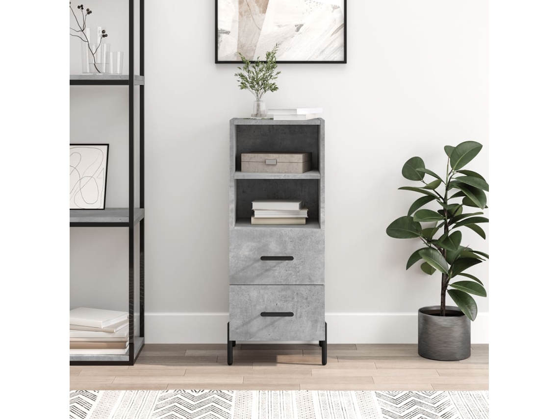Aparador De Madera Contrachapada Gris Hormigón 34,5x34x90 Cm
